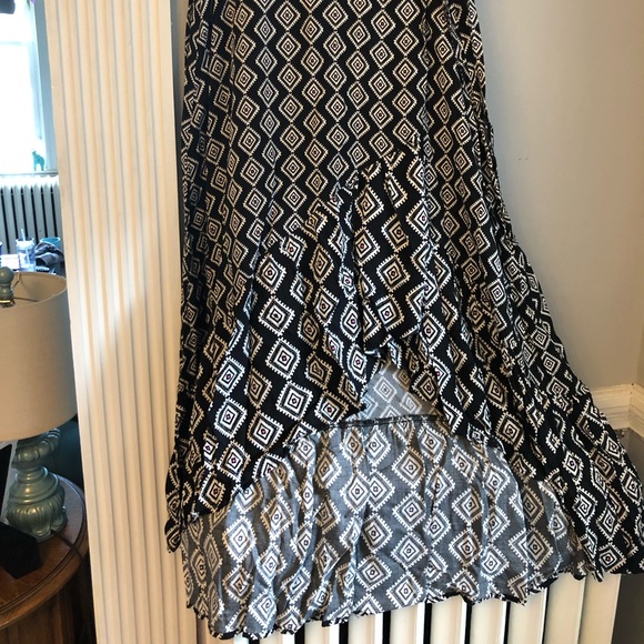 torrid Dresses & Skirts - Black Patterned High-Low wrap Dress torrid Dresses & Skirts - Black Patterned High-Low wrap Dress